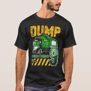 Kinder vuilniswagen 9e geboortejaar 9 jaar t-shirt