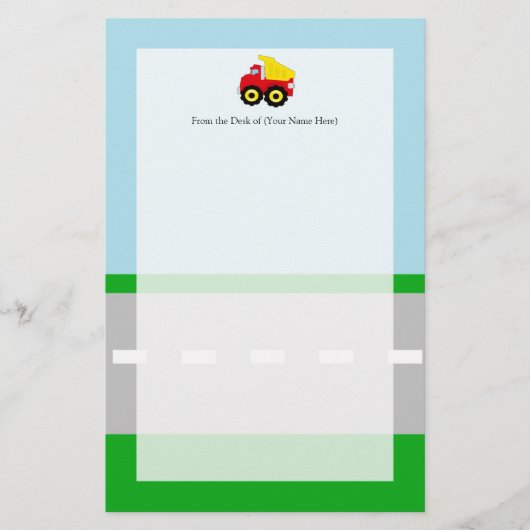 Kinder vuilniswagen briefpapier (Voorkant)