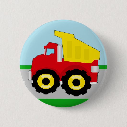 Kinder vuilniswagen ronde button 5,7 cm (Voorkant)