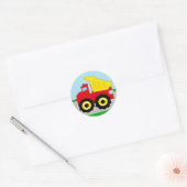 Kinder vuilniswagen ronde sticker (Envelop)
