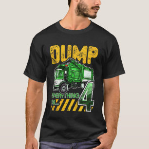 Kinder vuilniswagen vierde geboortedag vier jaar o t-shirt