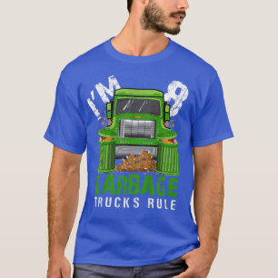Kinder vuilniswagens regel Ik ben 8 jaar oud afval T-shirt