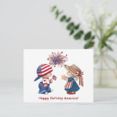 Kinder vuurwerk Oud en nieuw Happy Birthday Americ Briefkaart (Staand voorkant)