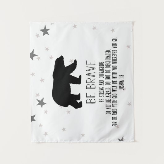 kinder wandkunst, wees moedig, Jongen Room Wandkleed (Voorkant)