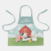Kinder Waterverf Boerderij Dieren Schattigee Boerd Schort (Voorkant)