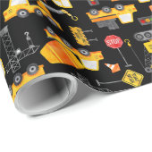 Kinder Waterverf constructievoertuigen Cadeaupapier (Rol Hoek)