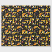 Kinder Waterverf constructievoertuigen Cadeaupapier (Vlak)