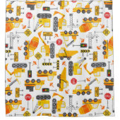 Kinder Waterverf constructievoertuigen Douchegordijn (Voorkant)