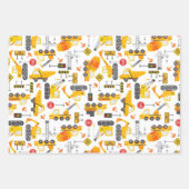 Kinder Waterverf constructievoertuigen Inpakpapier Vel (Voorkant 3)