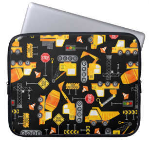 Kinder Waterverf constructievoertuigen Laptop Sleeve