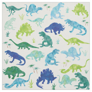 Kinder Waterverf Dinosaur Silhouette Pattern Stof