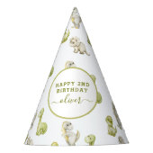 Kinder Waterverf Dinosaurus Verjaardagsfeest Feesthoedjes (Voorkant)