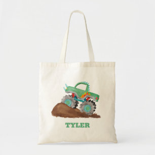 Kinder Waterverf Green Monster Stunt Truck Tote Bag