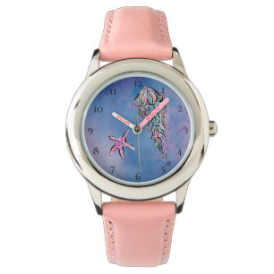 *~* Kinder Waterverf Strand Zee Jelly Fish Star Fi Horloge