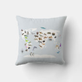 Kinder Wereldkaart dieren Kussen (Achterkant)