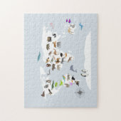 Kinder Wereldkaart dieren Legpuzzel (Verticaal)