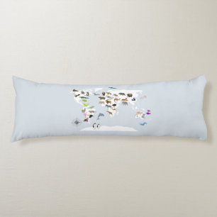 Kinder Wereldkaart dieren Lichaamskussen