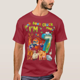 Kinder werf 7e geboorte landbouwhuisdieren 7 jaar t-shirt