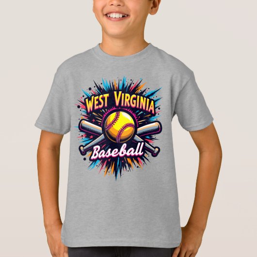 Kinder West Virginia Baseball T-shirt (Voorkant)