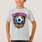 Kinder West Virginia Voetbal T-shirt – WV Pride (Voorkant)