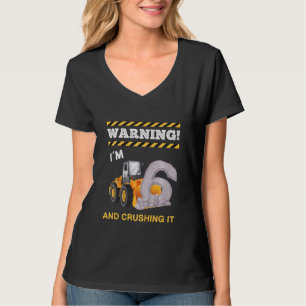 Kinder Wiellader Kinderen Verjaardag Kind 6e Geboo T-shirt