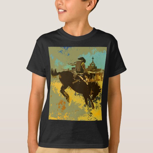 Kinder Wilde West Bucking Bronco T-Shirt (Voorkant)