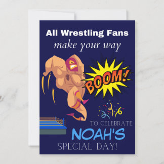 Kinder Wrestling Threadler Party Invitation Kaart