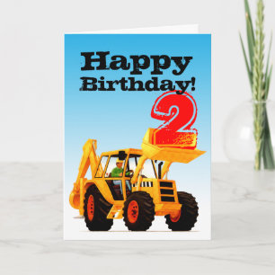 Kinder Yellow Digger 2e verjaardag Kaart
