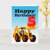 Kinder Yellow Digger 5e verjaardag Kaart (Gele Bloem)