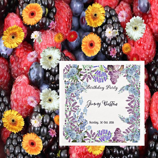 Kinder Zachte Pastel Blue Lila Hydrangea Bud Birth Servet