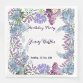 Kinder Zachte Pastel Blue Lila Hydrangea Bud Birth Servet (Voorkant)