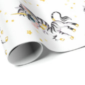 Kinder Zebra Unicorn Cadeaupapier (Rol Hoek)