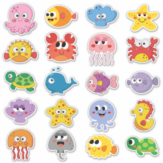 Kinder Zee creaties Sticker (Voorkant)