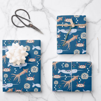 Kinder zee dierlijke gift wrap inpakpapier vel