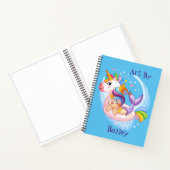 Kinder Zeemeermin en Unicorn - aangepaste ketting Notitieboek (Binnen)