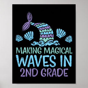 Kinder zeemeerminnende magische golven 2e graad Ee Poster