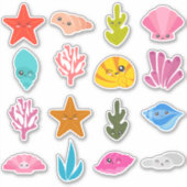 Kinder zeeschelpen sticker (Voorkant)