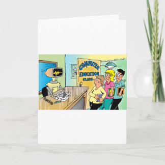 Kinder zie robotleraar in computerles kaart