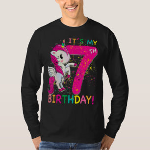 Kinder Zijn Mijn 7e Verjaardag Eenhoorn 7 Jaar Oud T-shirt