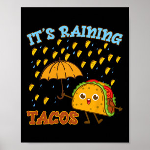Kinder zijn regende Taco-shirt Mexican Boy Funny C Poster