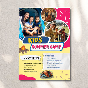 Kinder zomerkamp flyer, Kinder bootcamp zomer Flyer
