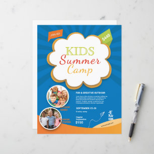 Kinder zomerkamp flyer sjabloon