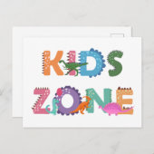 Kinder zone Dinosaurs Briefkaart (Voorkant / Achterkant)