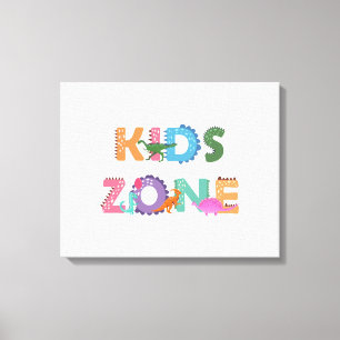 Kinder zone Dinosaurs Canvas Afdruk