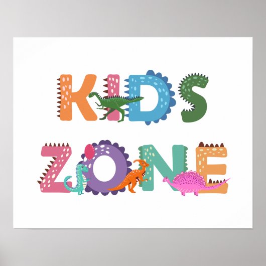 Kinder zone Dinosaurs Poster (Voorkant)