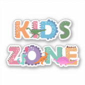 Kinder zone Dinosaurs Sticker (Voorkant)