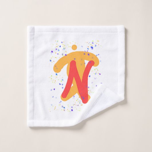 Kinder zorgeloze monogram N Bad Handdoek (Wasdoekje)