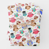 Kinderachtig naadloos patroon met schattige uilen inpakpapier vel (In situ)