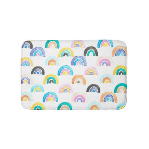 Kinderachtige regenboog, Waterverf Kinder Patroon. Badmat