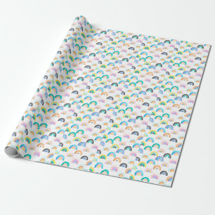 Kinderachtige regenboog, Waterverf Kinder Patroon. Cadeaupapier